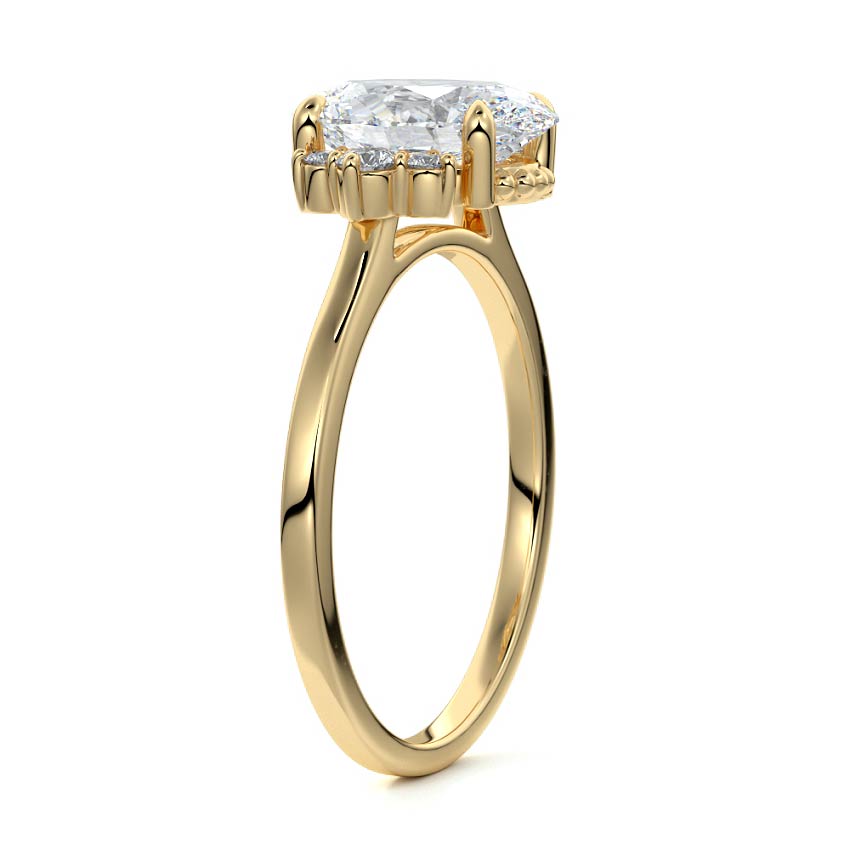3.50 Carats Lab Grown Diamond Oval Shape E-VS1 Cluster Engagement Ring