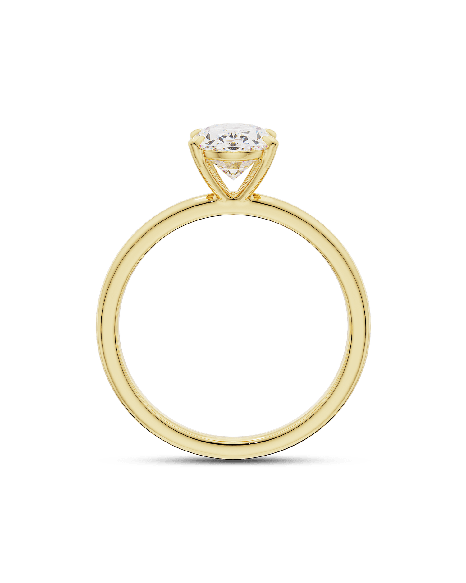 2.0 Carats Oval Shape Moissanite Solitaire Engagement Ring