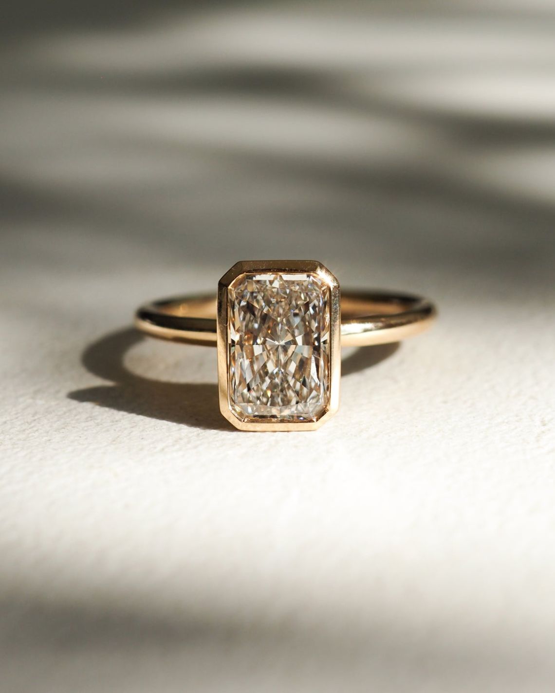 1.5 CT Radiant E/VS1 CVD Diamond Bezel Engagement Ring