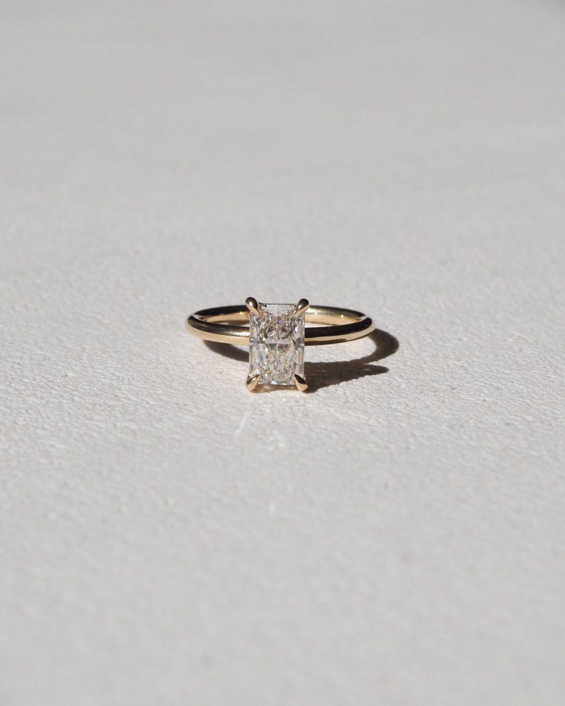 1.5 CT Radiant E/VS1 CVD Diamond Solitaire Engagement Ring