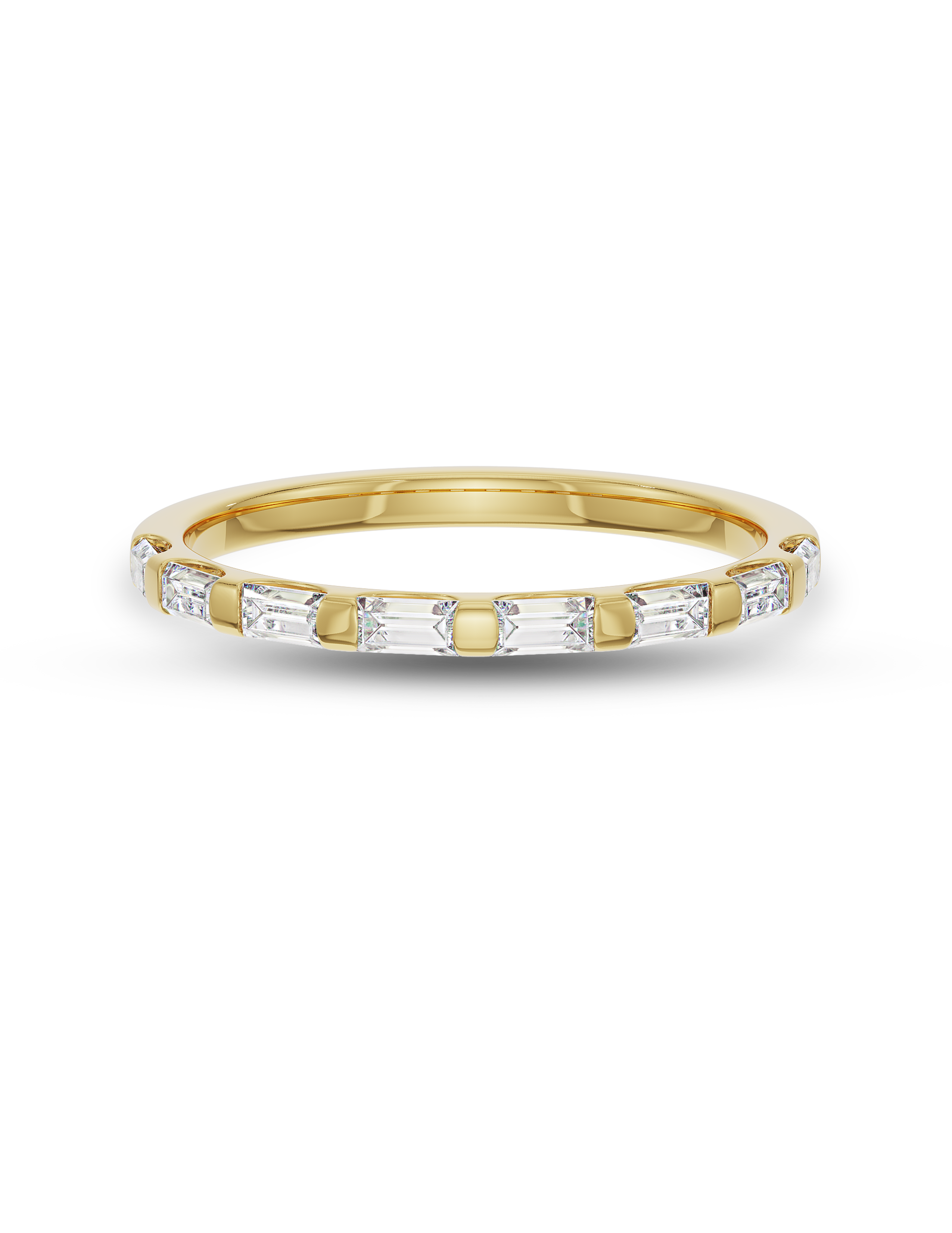 0.15 Carats Moissanite Baguette Shape Half Eternity Wedding Band