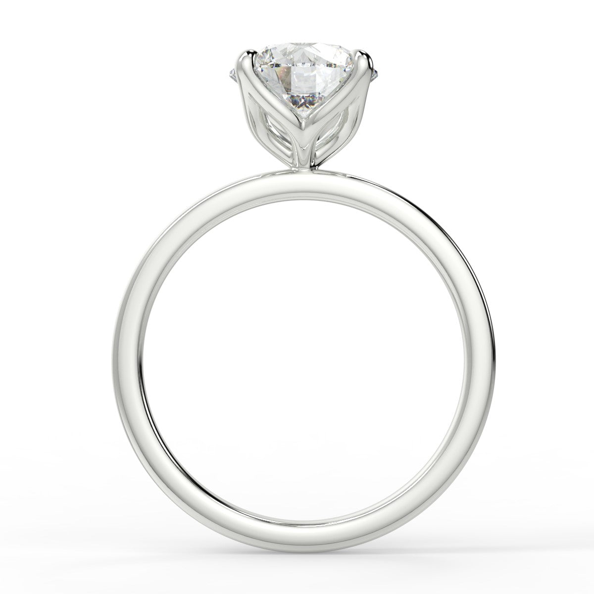 2.0 Carats Round Shape Moissanite Solitaire Engagement Ring