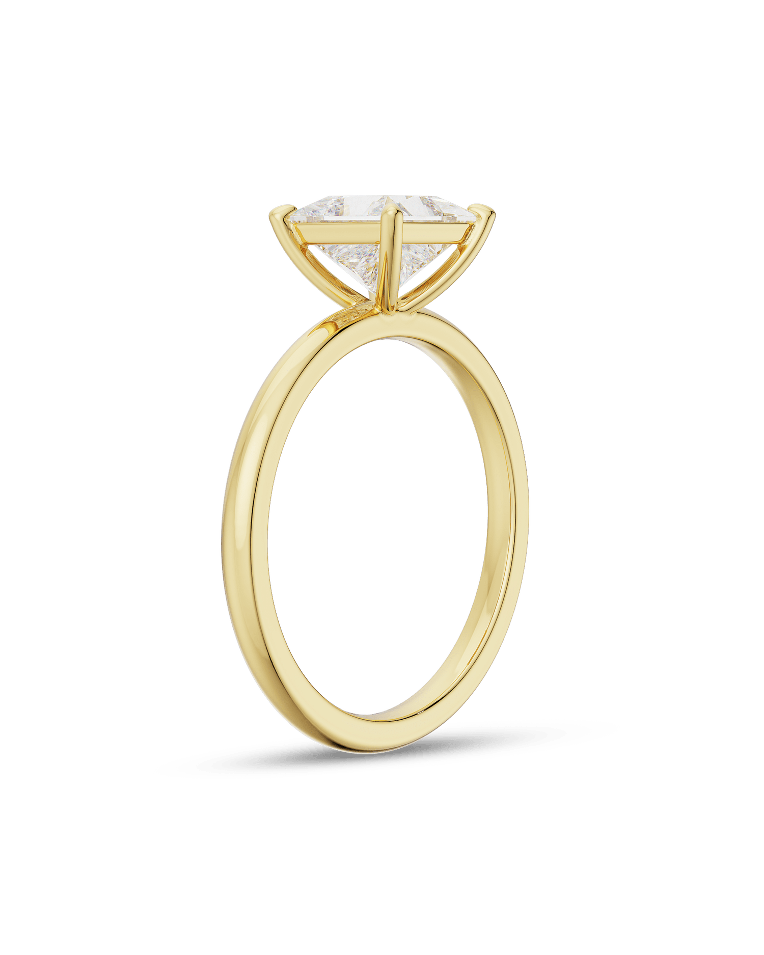 2.0 Carats Princess Shape Moissanite Solitaire Engagement Ring