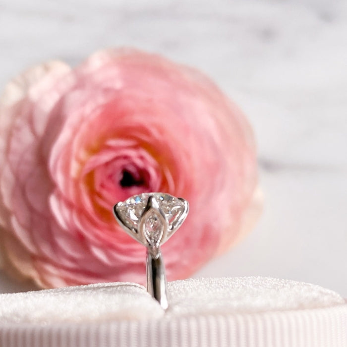 2.34 Carats Round Shape Moissanite Solitaire Engagement Ring