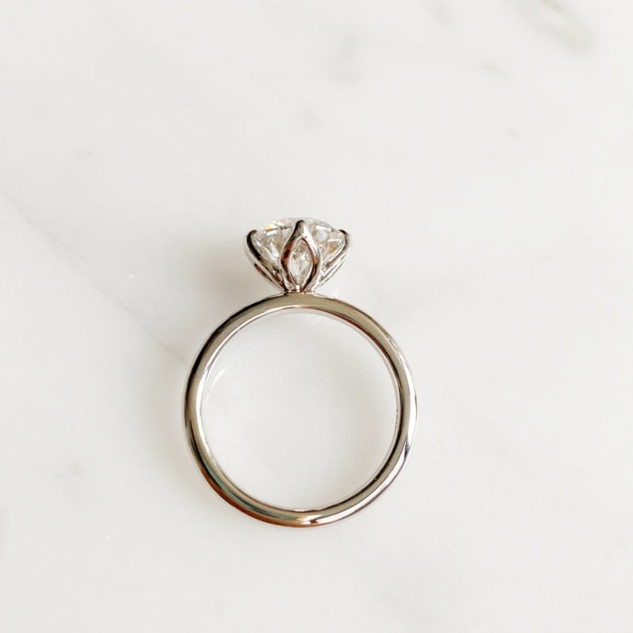 2.34 Carats Round Shape Moissanite Solitaire Engagement Ring