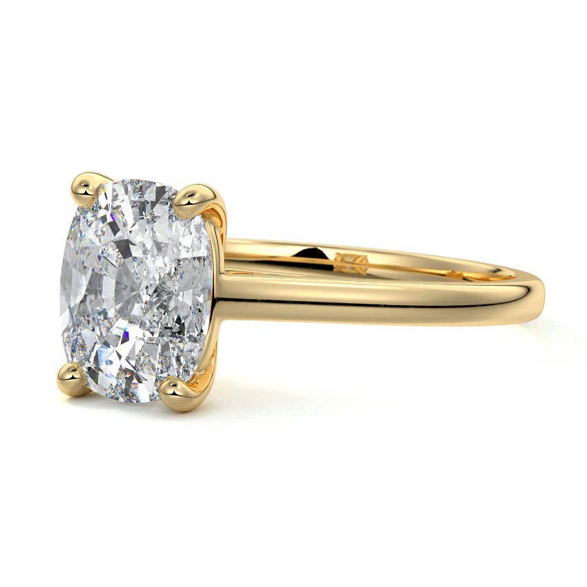 1.20 Carats Lab Grown Diamond Cushion Shape F-VS1 Solitaire Engagement Ring