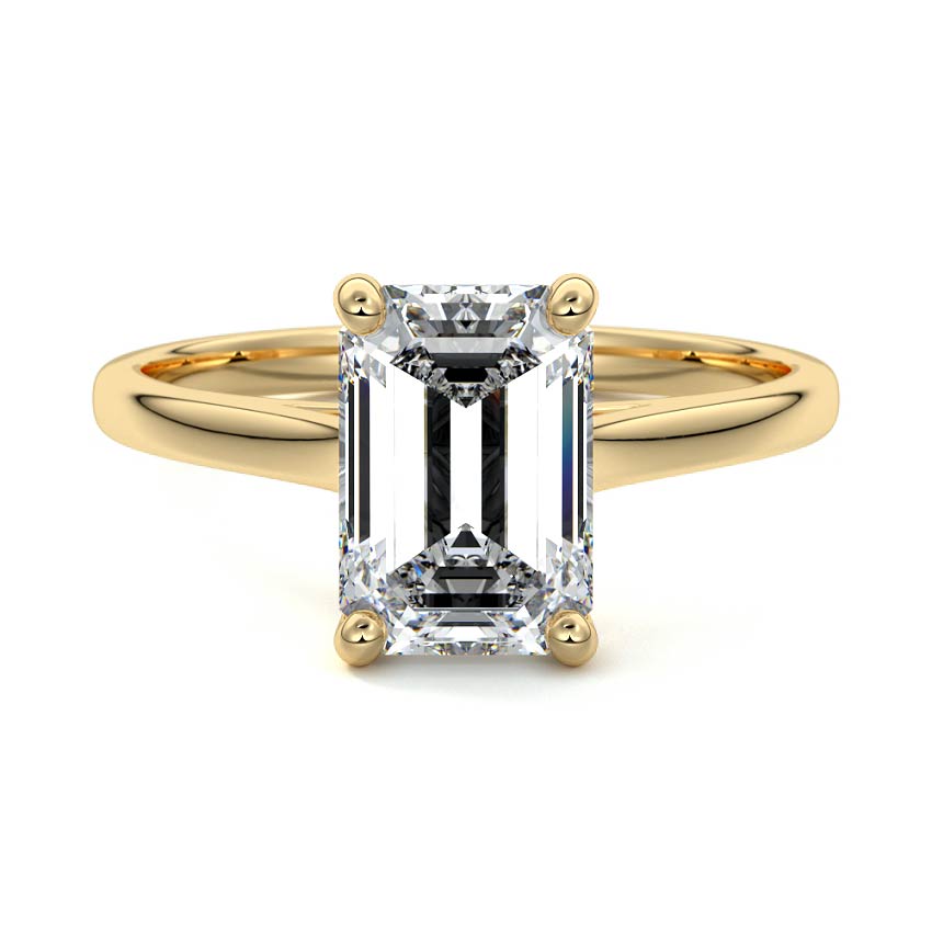 3.0 Carats Lab Grown Diamond Emerald Shape E-VS1 Solitaire Engagement Ring