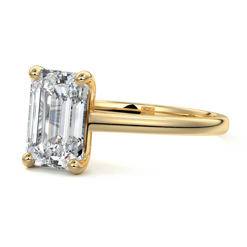 3.0 Carats Lab Grown Diamond Emerald Shape E-VS1 Solitaire Engagement Ring