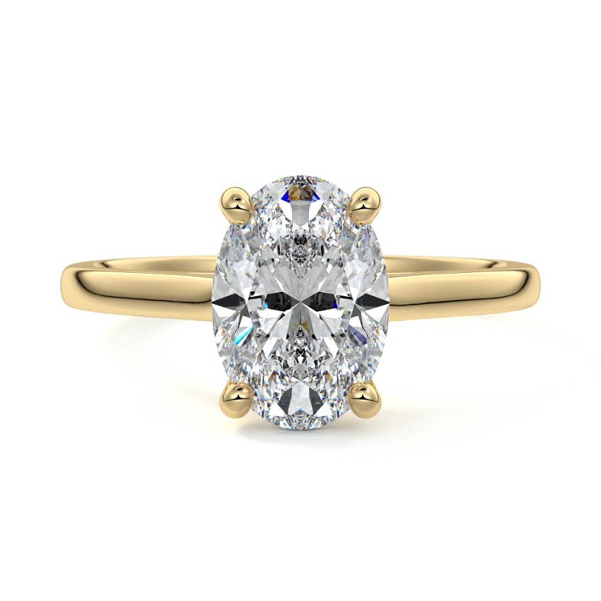 2.50 Carats Lab Grown Diamond Oval Shape F-VS1 Solitaire Engagement Ring