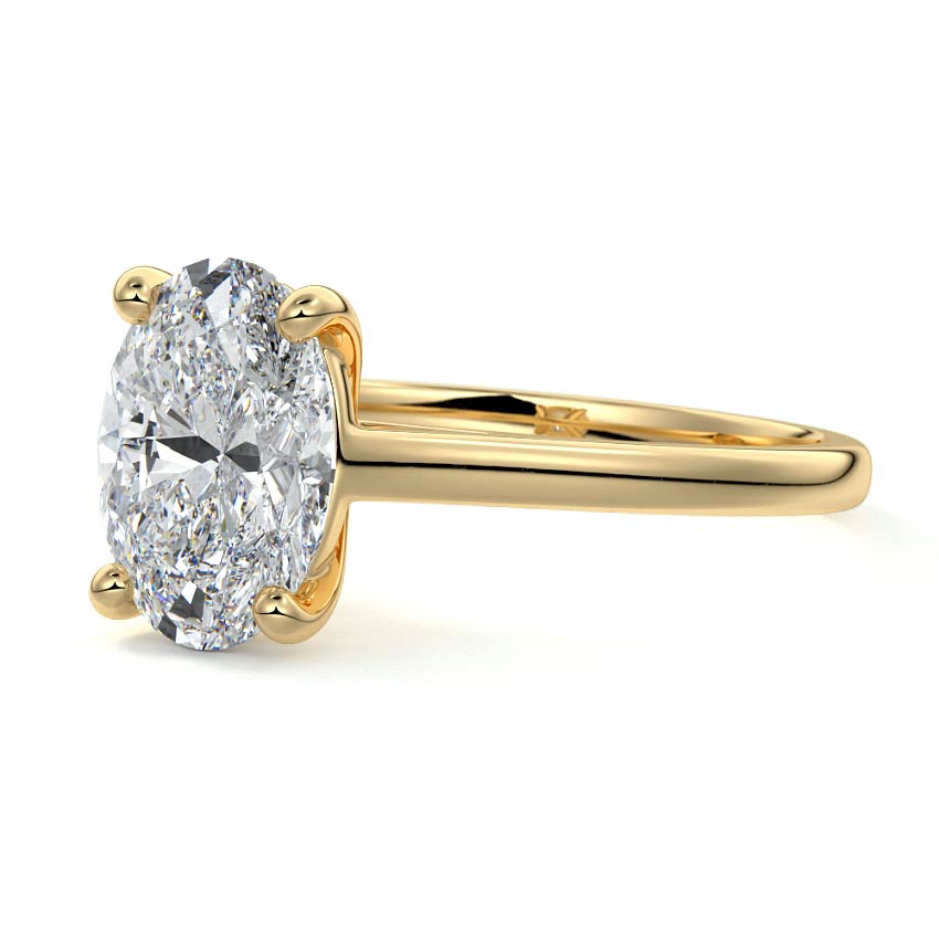2.50 Carats Lab Grown Diamond Oval Shape F-VS1 Solitaire Engagement Ring