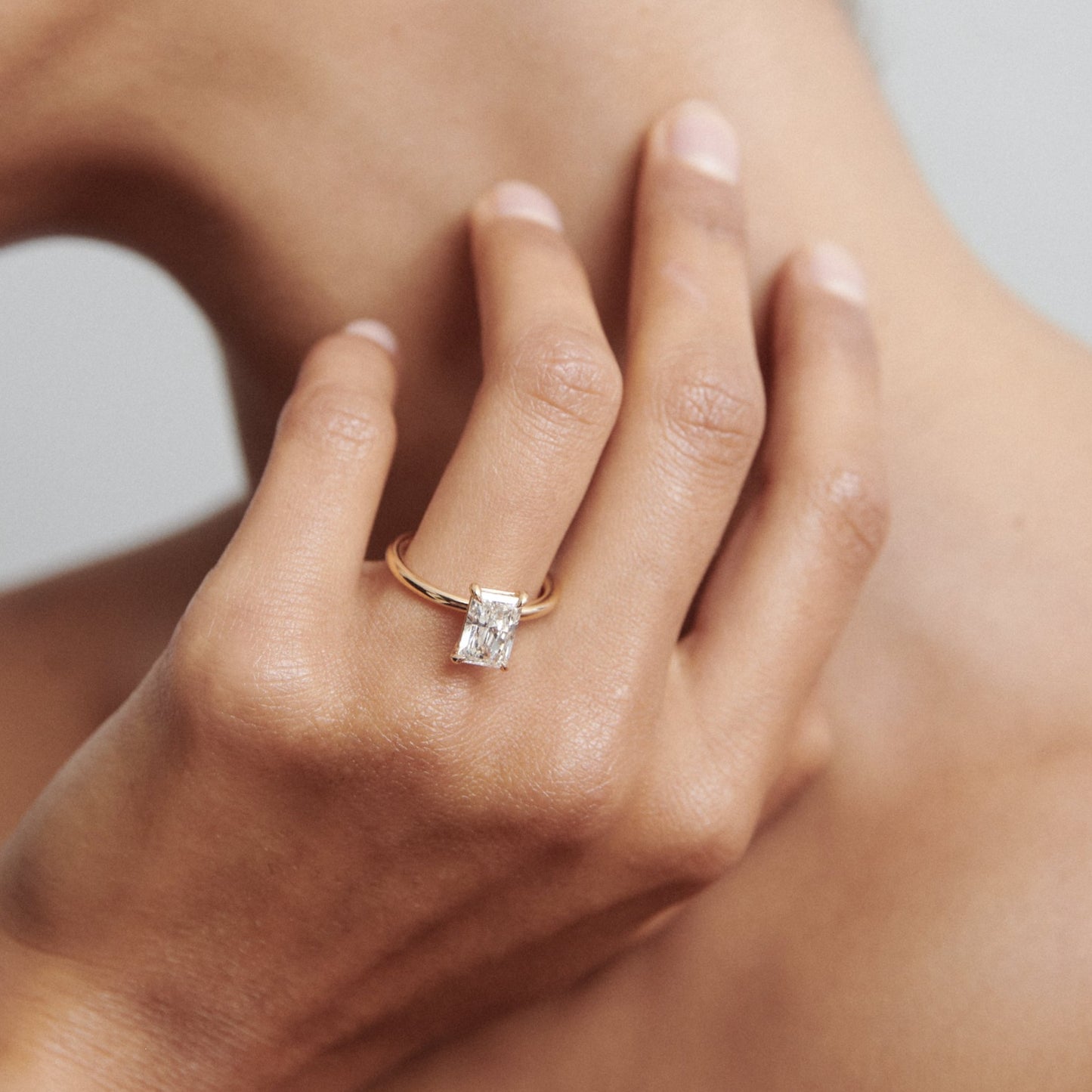 1.5 CT Radiant E/VS1 CVD Diamond Solitaire Engagement Ring