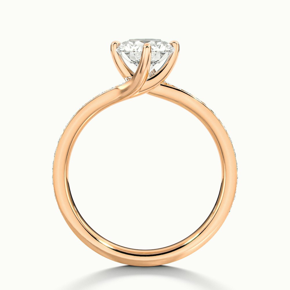 1.0 Carats Lab Grown Diamond Round Shape E-VS2 Pave Engagement Ring