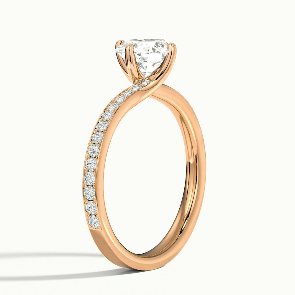 1.0 Carats Lab Grown Diamond Round Shape E-VS2 Pave Engagement Ring
