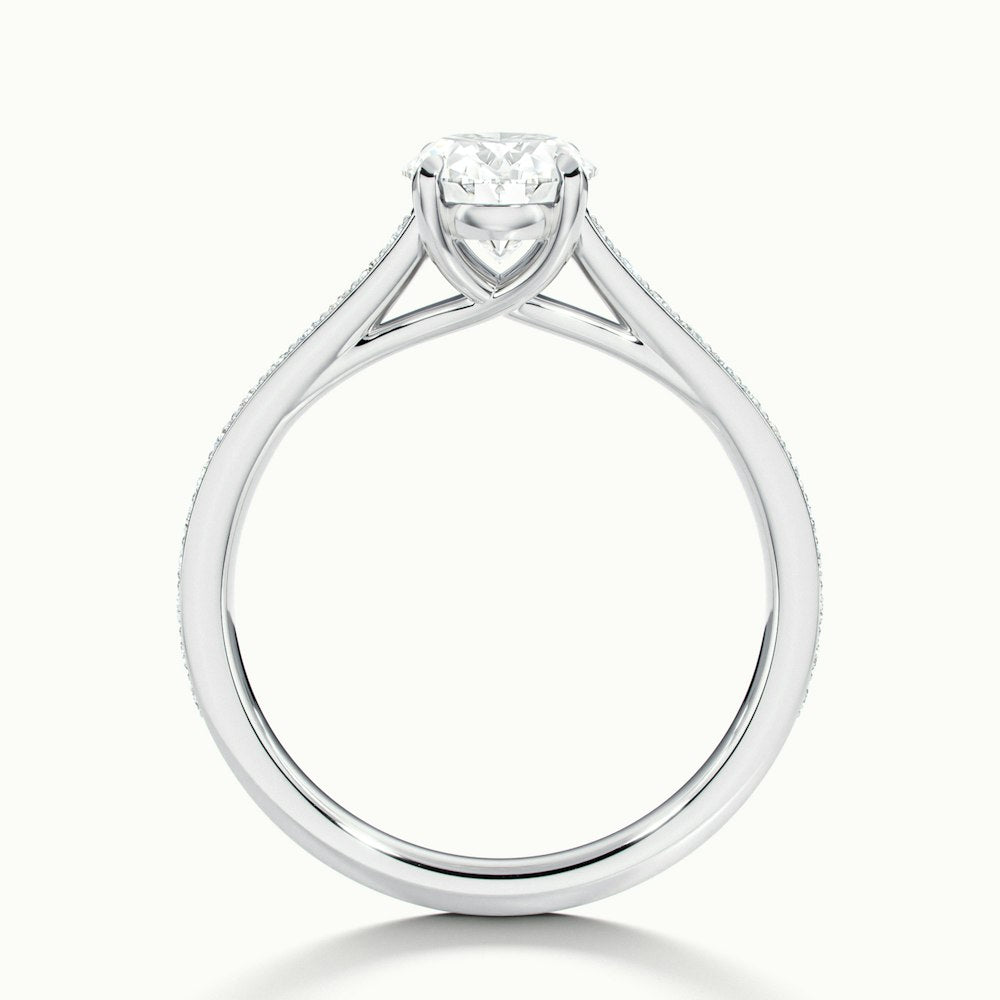 1.30 Carats Lab Grown Diamond Oval Shape E-VS1 Pave Engagement Ring