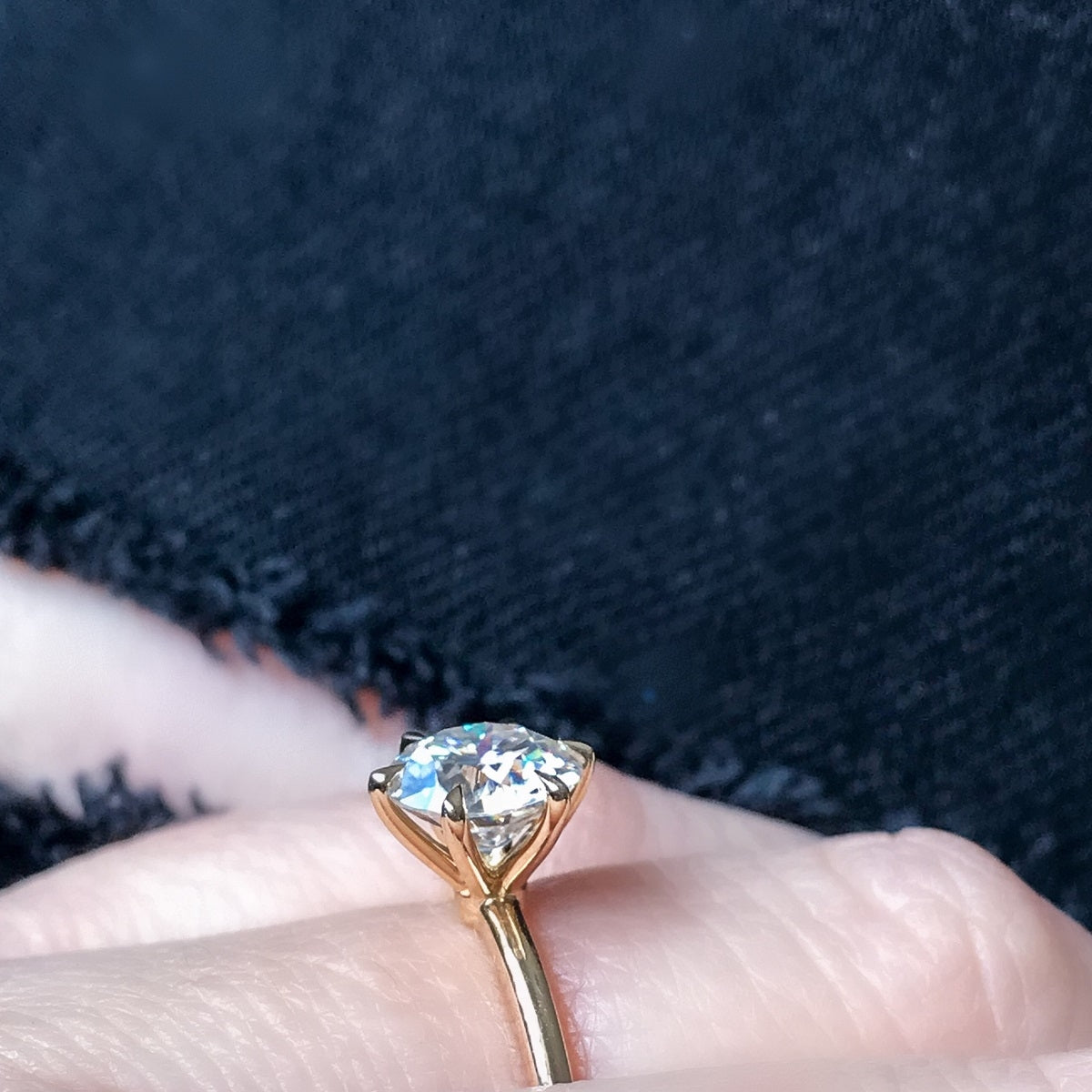 1.50 Carats Round Shape Moissanite Solitaire Engagement Ring