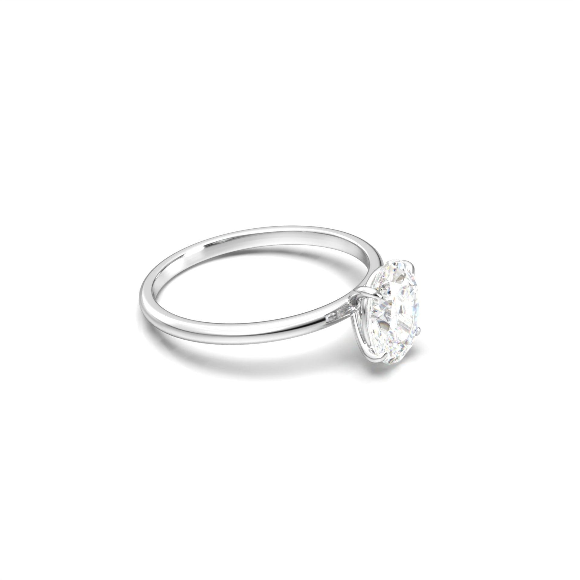 1.0 Carats Oval Shape Moissanite Solitaire Engagement Ring