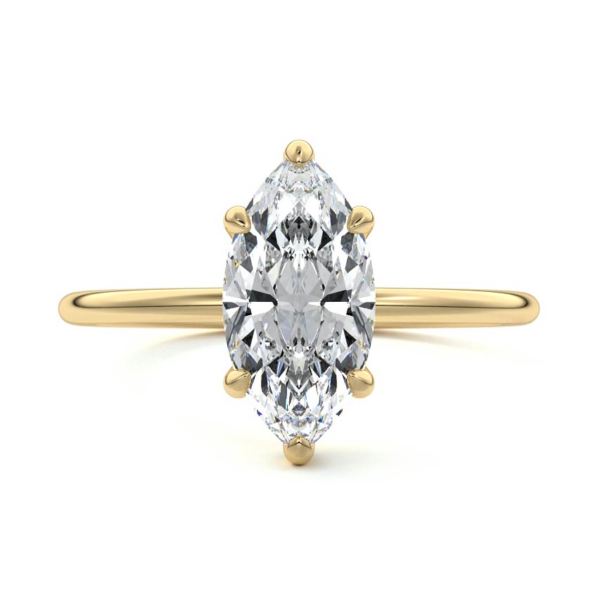 3.0 Carats Lab Grown Diamond Marquise Shape E-VS1 Hidden Halo Engagement Ring