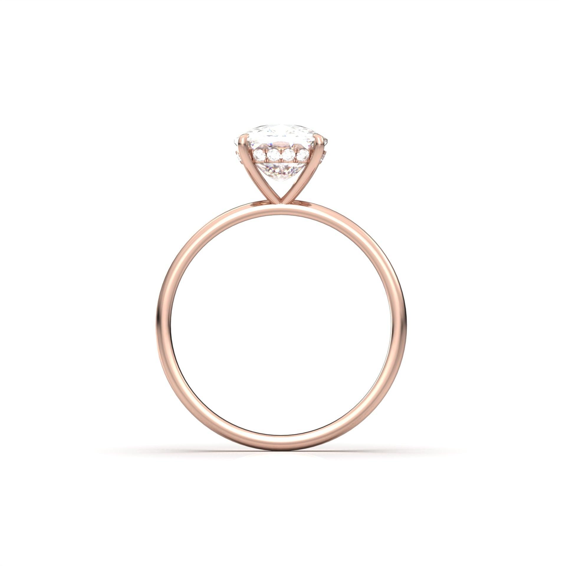 1.25 Carats Elongated Cushion Shape Moissanite Hidden Halo Engagement Ring