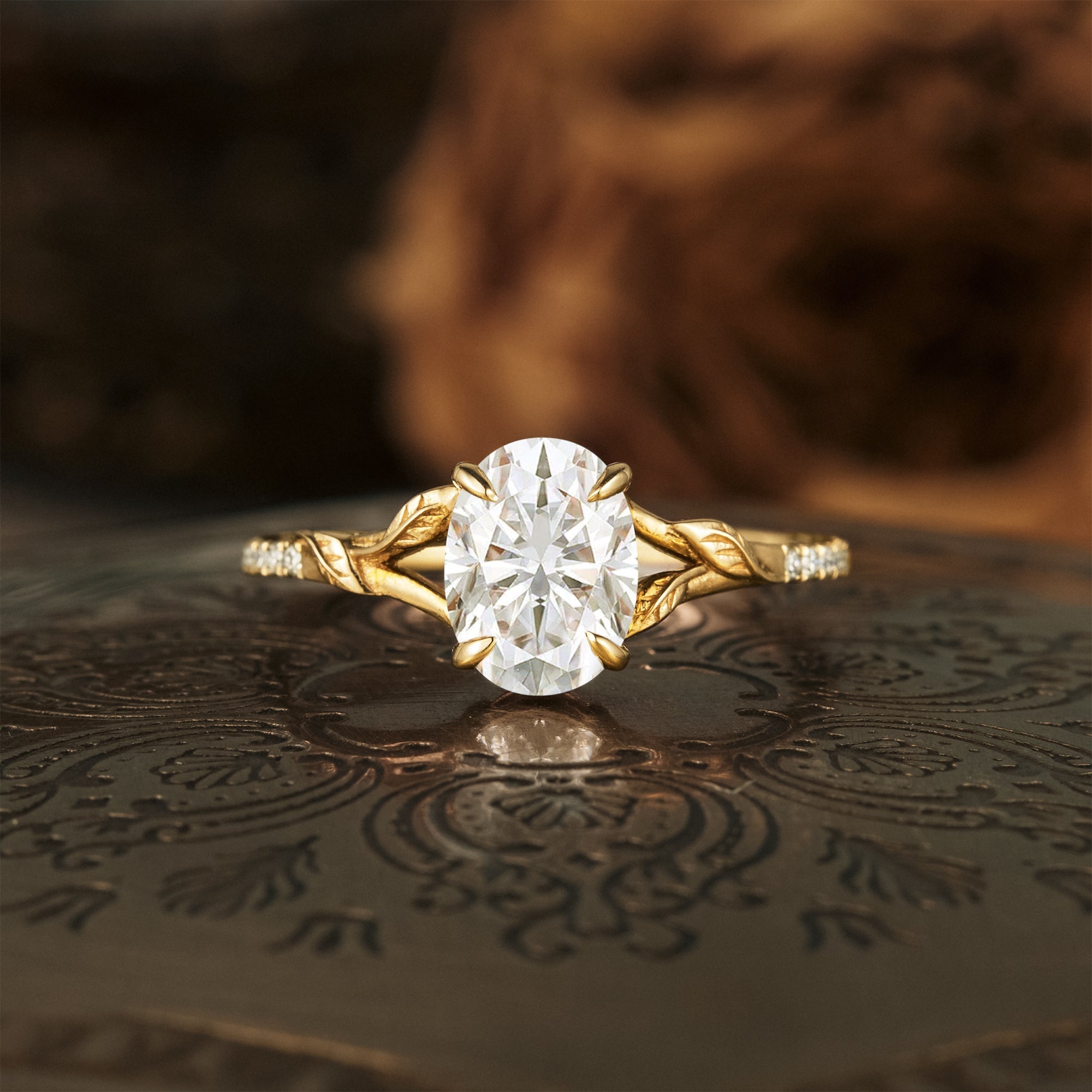 1.32 Carat Lab Grown Diamond Oval Shape E-VS1 Split Shank Engagement Ring
