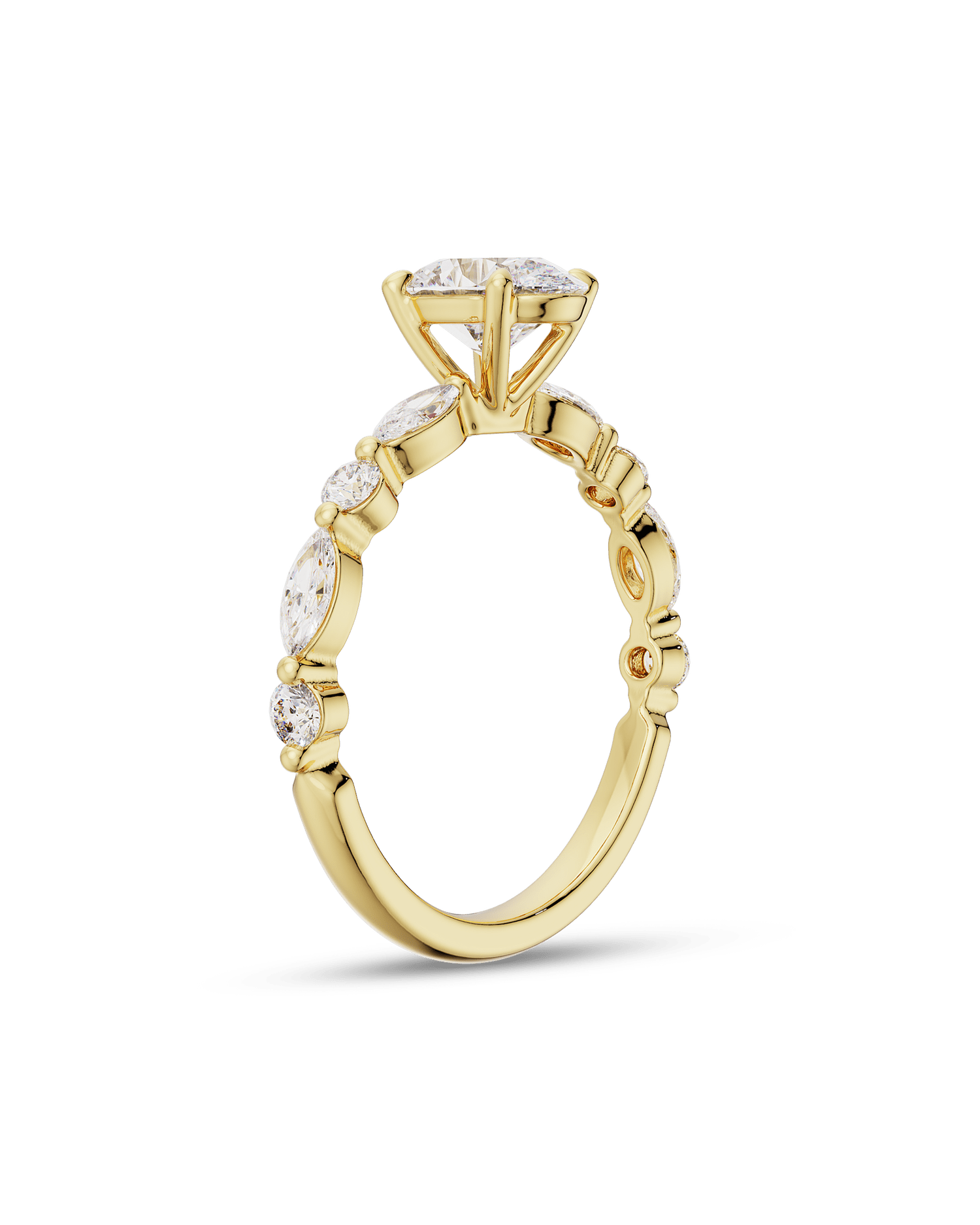 1.30 Carats Oval Shape Moissanite Pave Engagement Ring