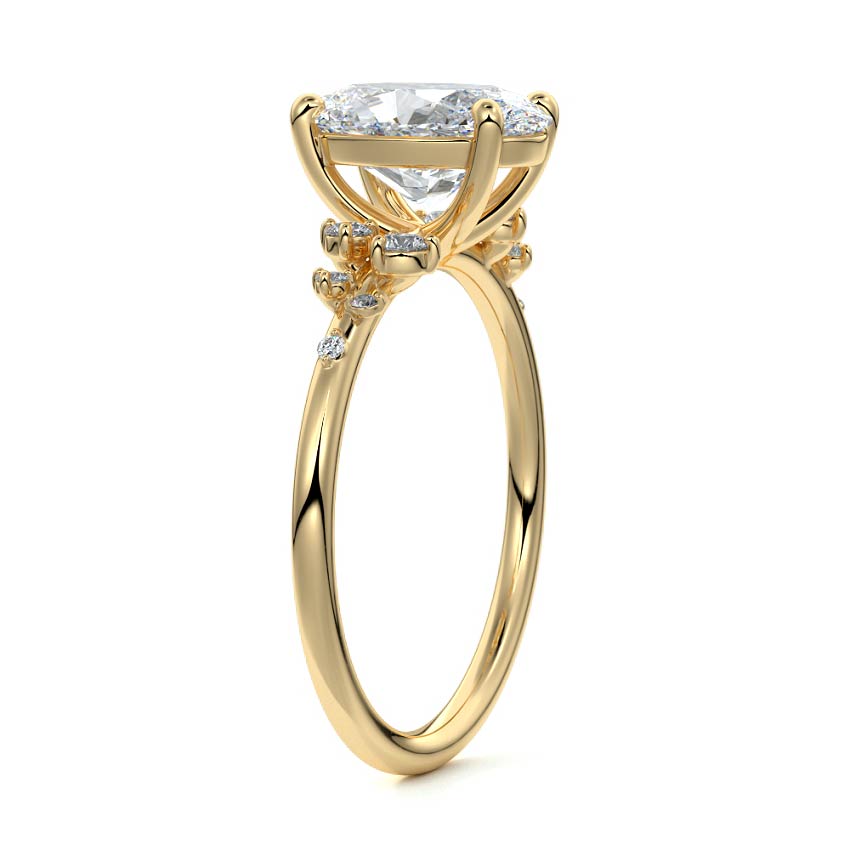 3.0 Carats Lab Grown Diamond Oval Shape F-VS1 Cluster Engagement Ring