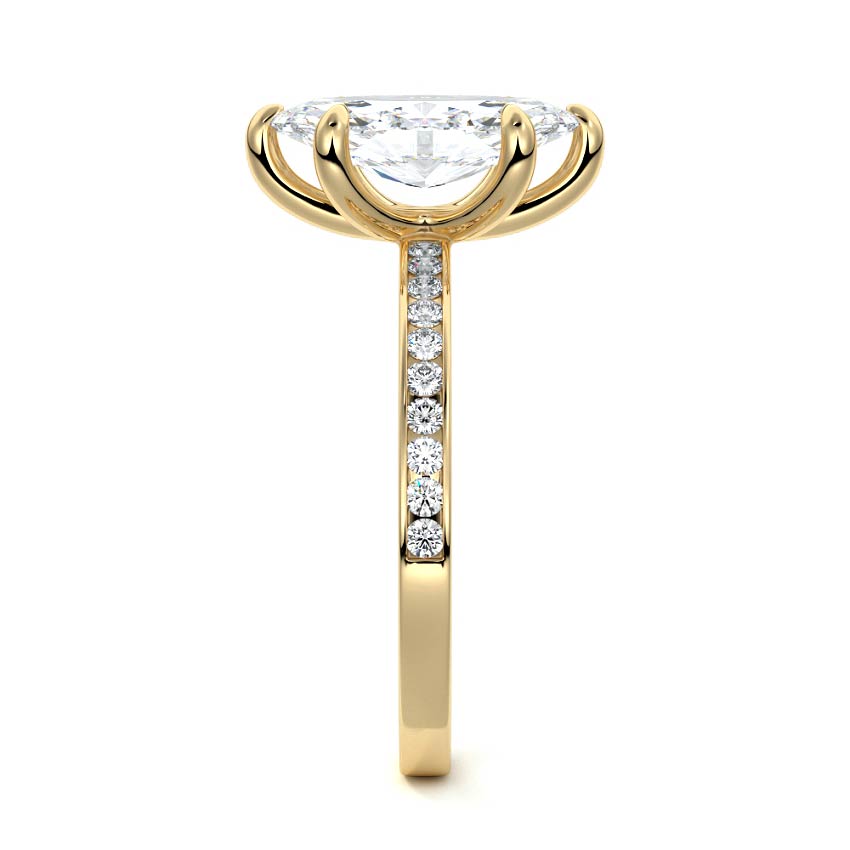 3.50 Carats Lab Grown Diamond Marquise Shape E-VS1 Pave Setting Engagement Ring