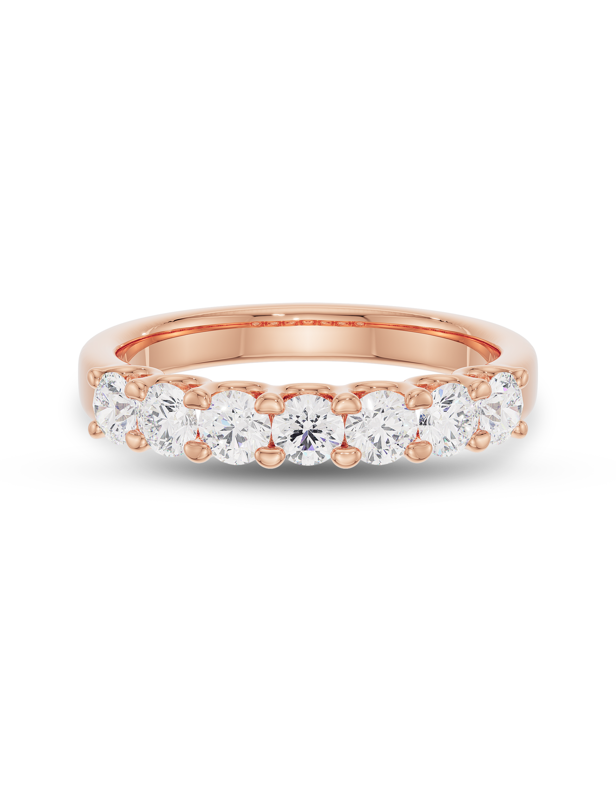 0.25 Carats Moissanite Round Shape U Shaped Wedding Band