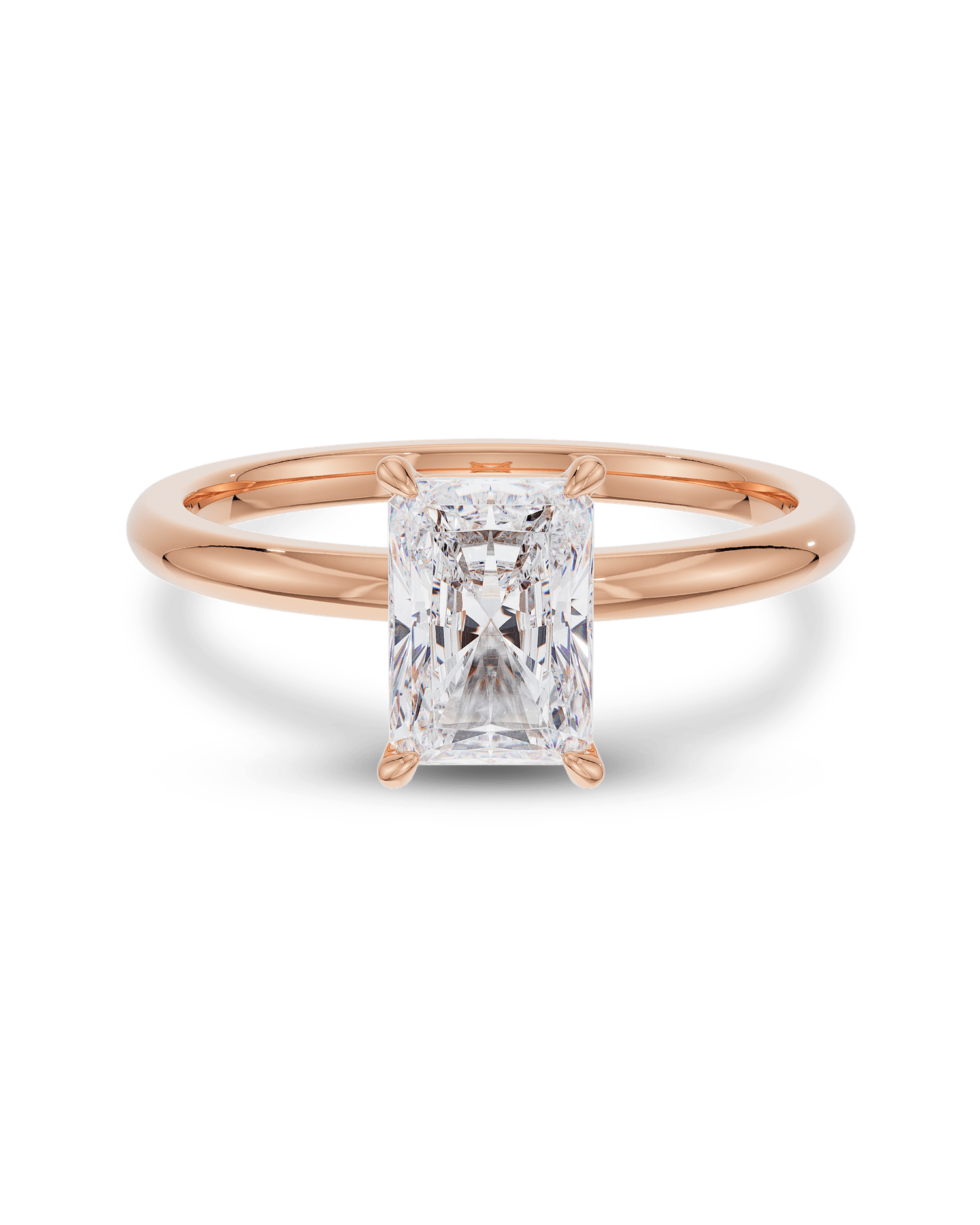 2.0 Carats Radiant Shape Moissanite Solitaire Engagement Ring