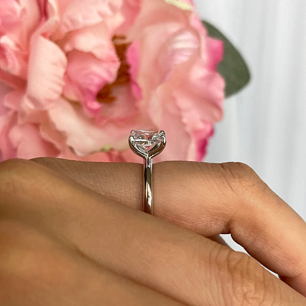 1.75 Carats Radiant Shape Moissanite Solitaire Engagement Ring