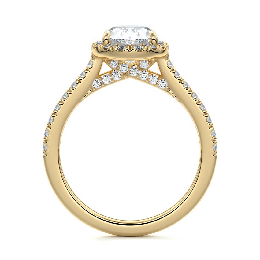 4.50 Carats Lab Grown Diamond Oval Shape E-VS1 Halo Engagement Ring