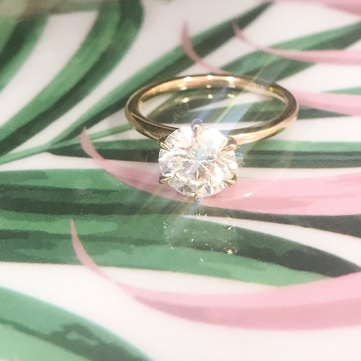 1.50 Carats Round Shape Moissanite Solitaire Engagement Ring