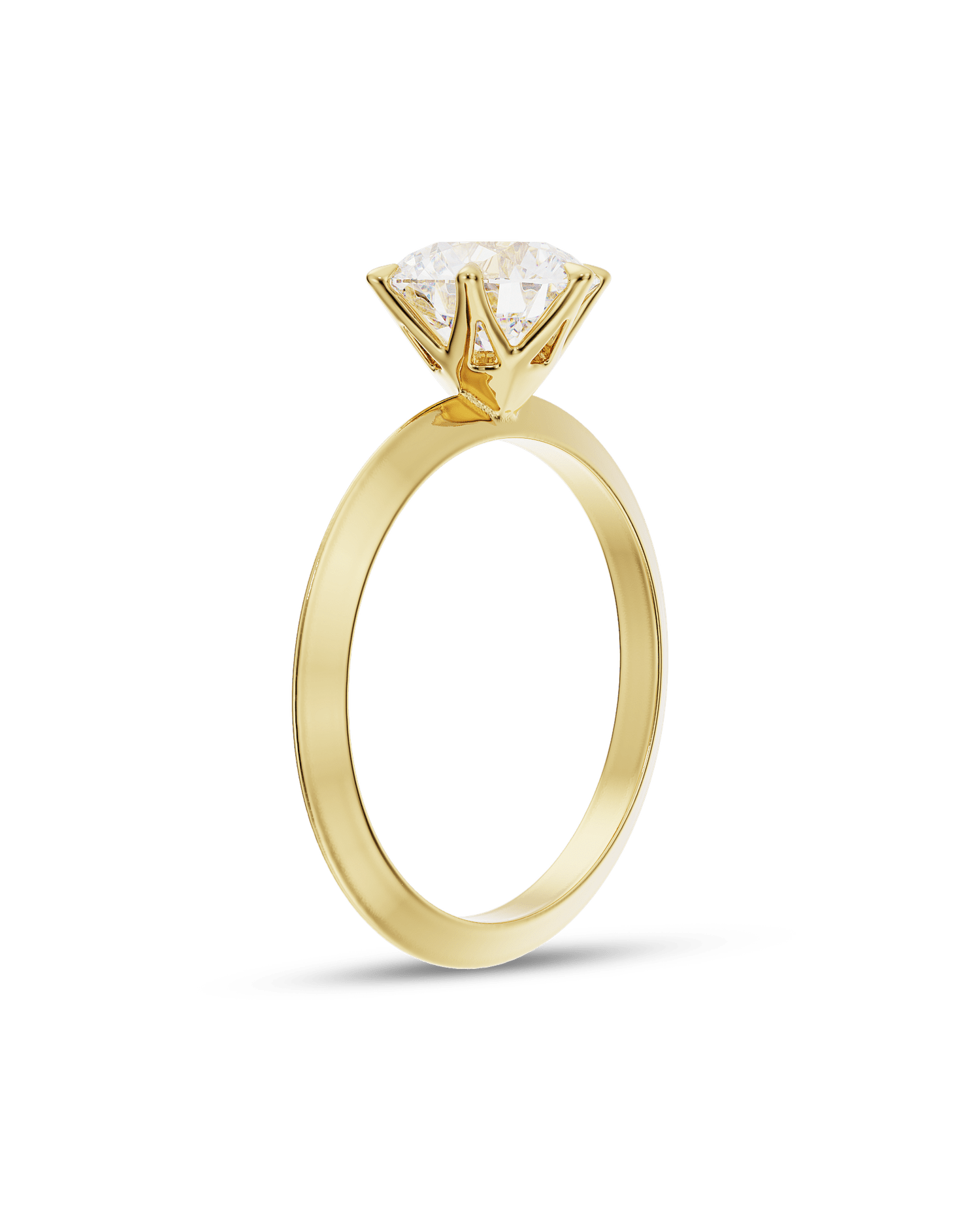 2.0 Carats Round Shape Moissanite Solitaire Engagement Ring