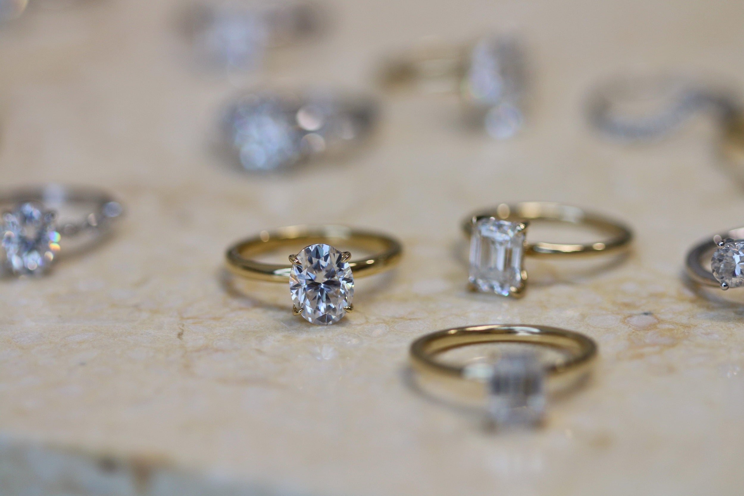 1.0 Carats Oval Shape Moissanite Solitaire Engagement Ring