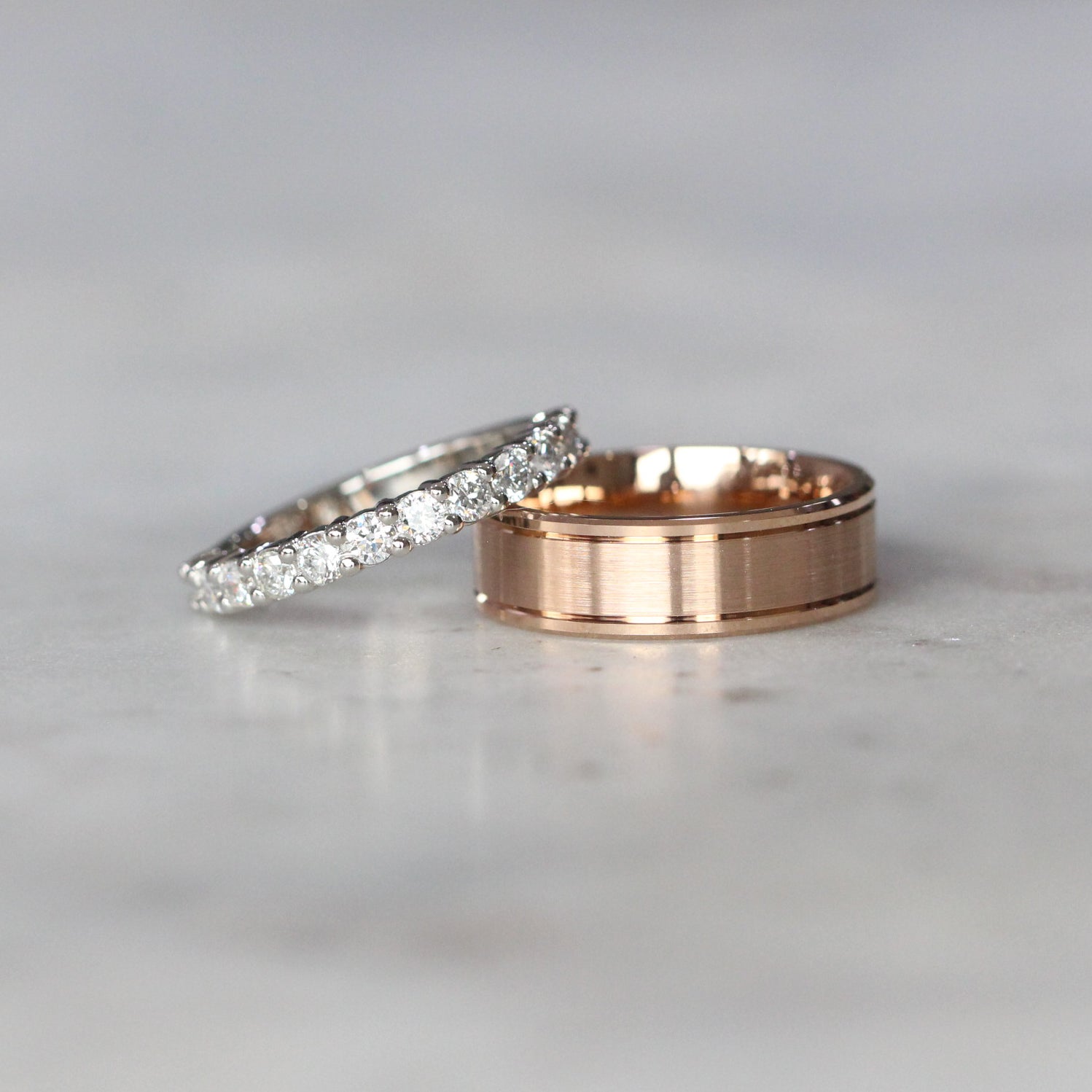 0.70 Carats Moissanite Round Shape U Shaped Wedding Band