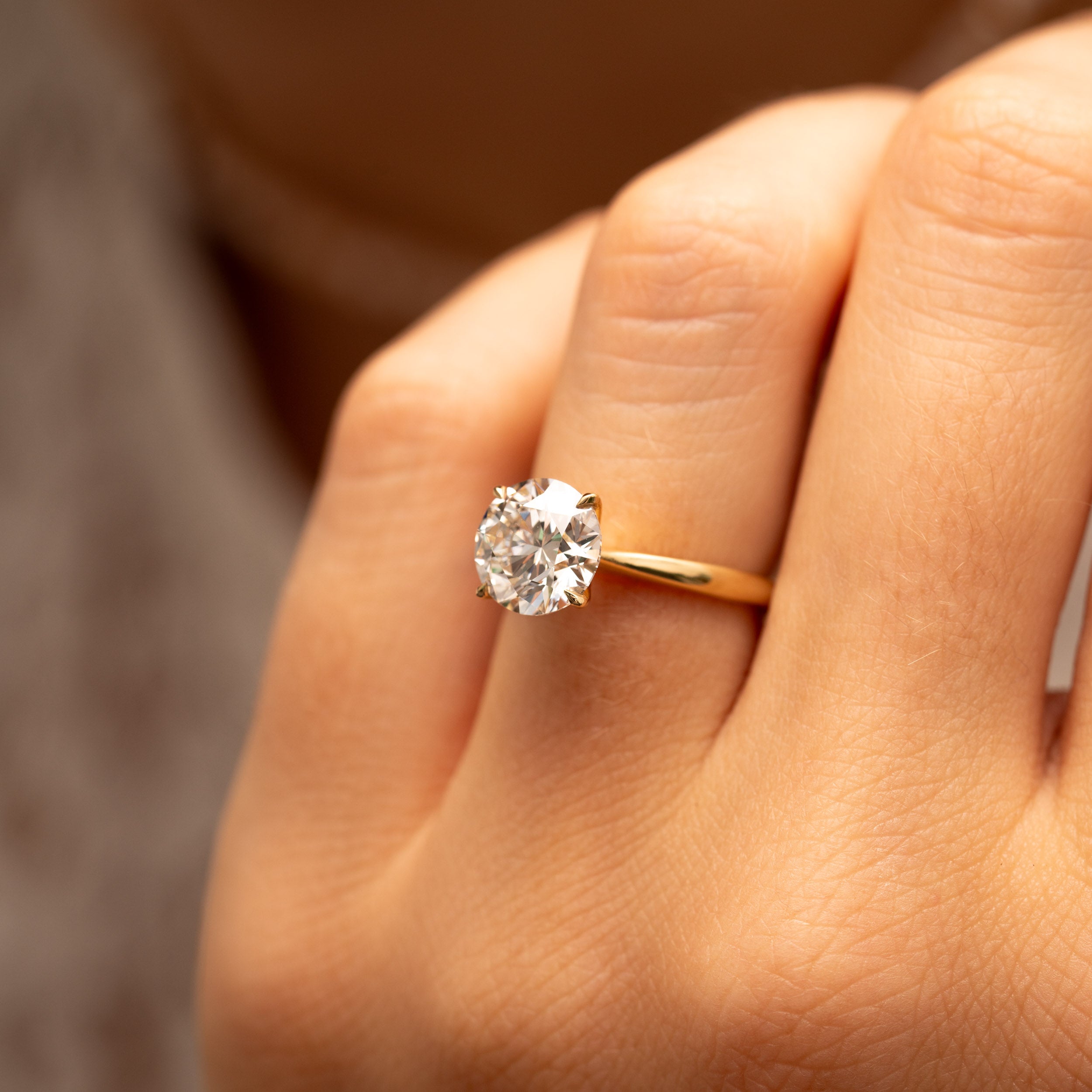 1.50 Carats Round Shape Moissanite Solitaire Engagement Ring