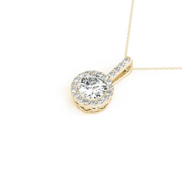 0.15 Carats Round Shape Moissanite Halo Necklace