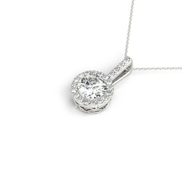 0.15 Carats Round Shape Moissanite Halo Necklace