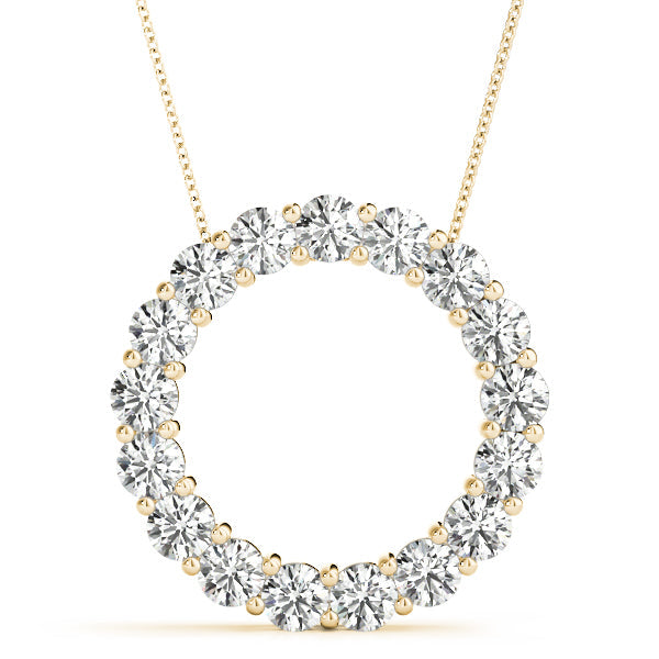 2.0 Carats Round Shape Moissanite Circle Pendant Necklace