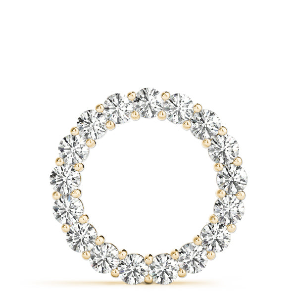2.0 Carats Round Shape Moissanite Circle Pendant Necklace