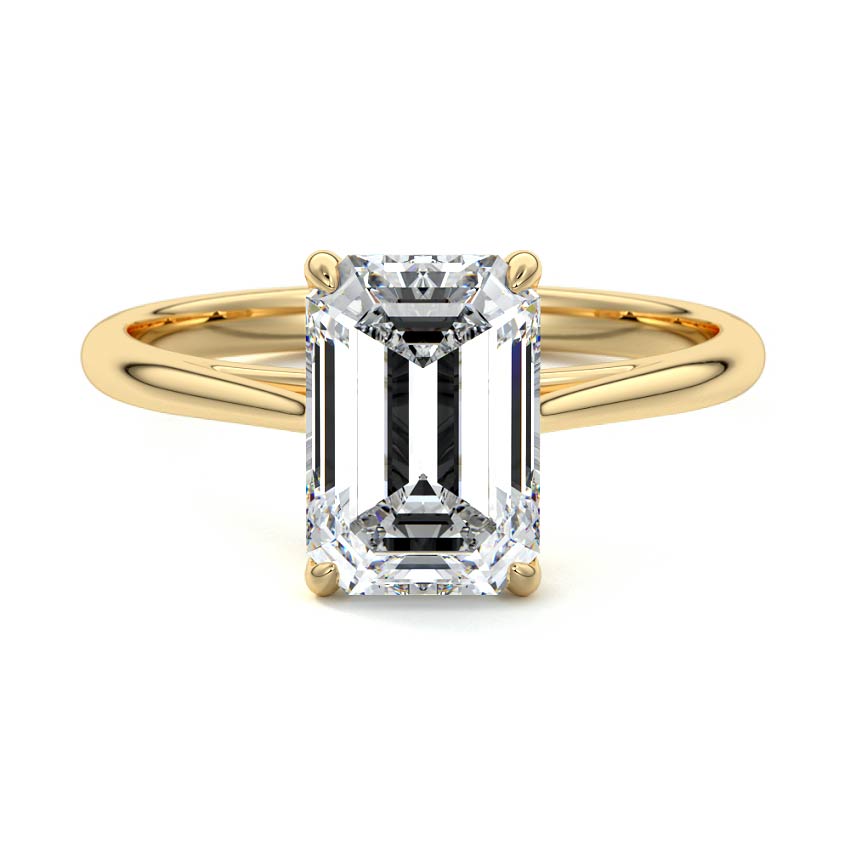 3.50 Carats Lab Grown Diamond Emerald Shape E-VS1 Solitaire Engagement Ring