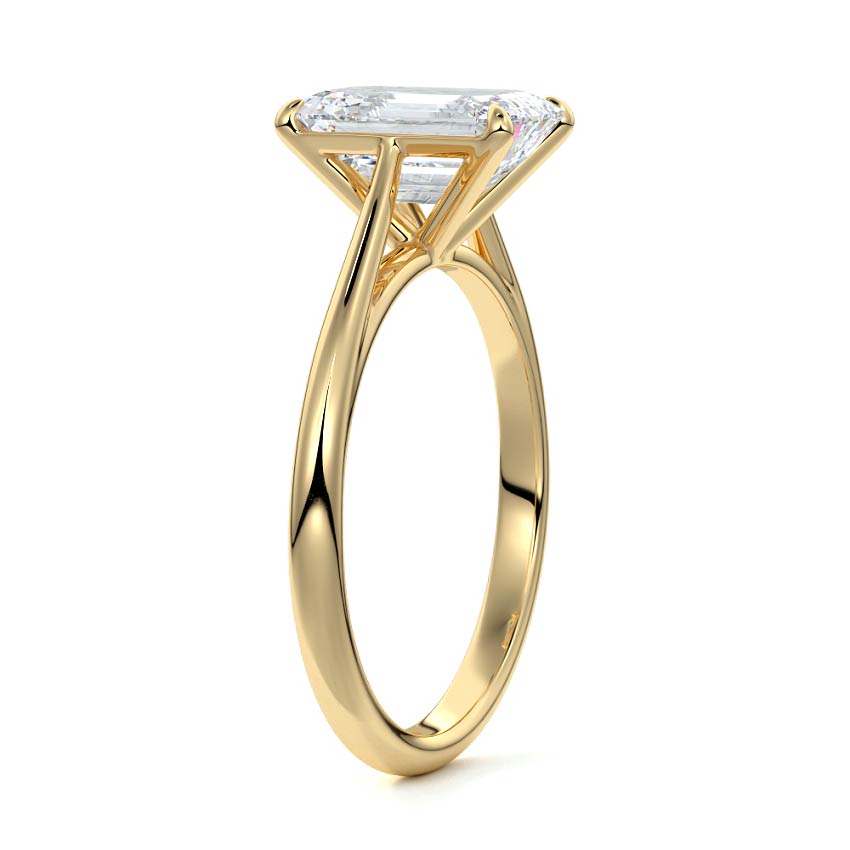 3.50 Carats Lab Grown Diamond Emerald Shape E-VS1 Solitaire Engagement Ring