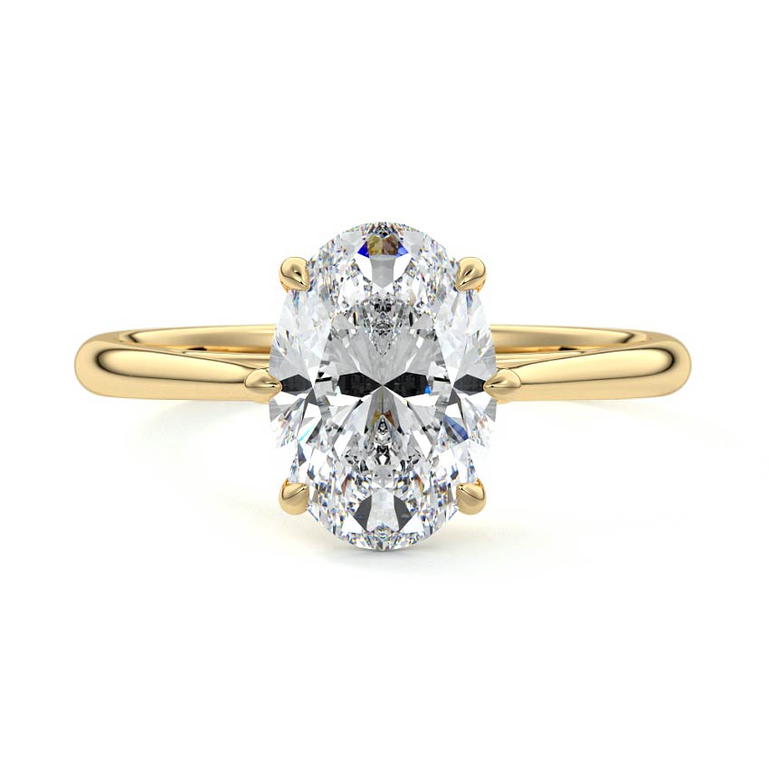 3.0 Carats Lab Grown Diamond Oval Shape F-VS1 Solitaire Engagement Ring