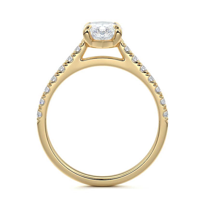 3.50 Carats Lab Grown Diamond Marquise Shape E-VS1 Pave Engagement Ring