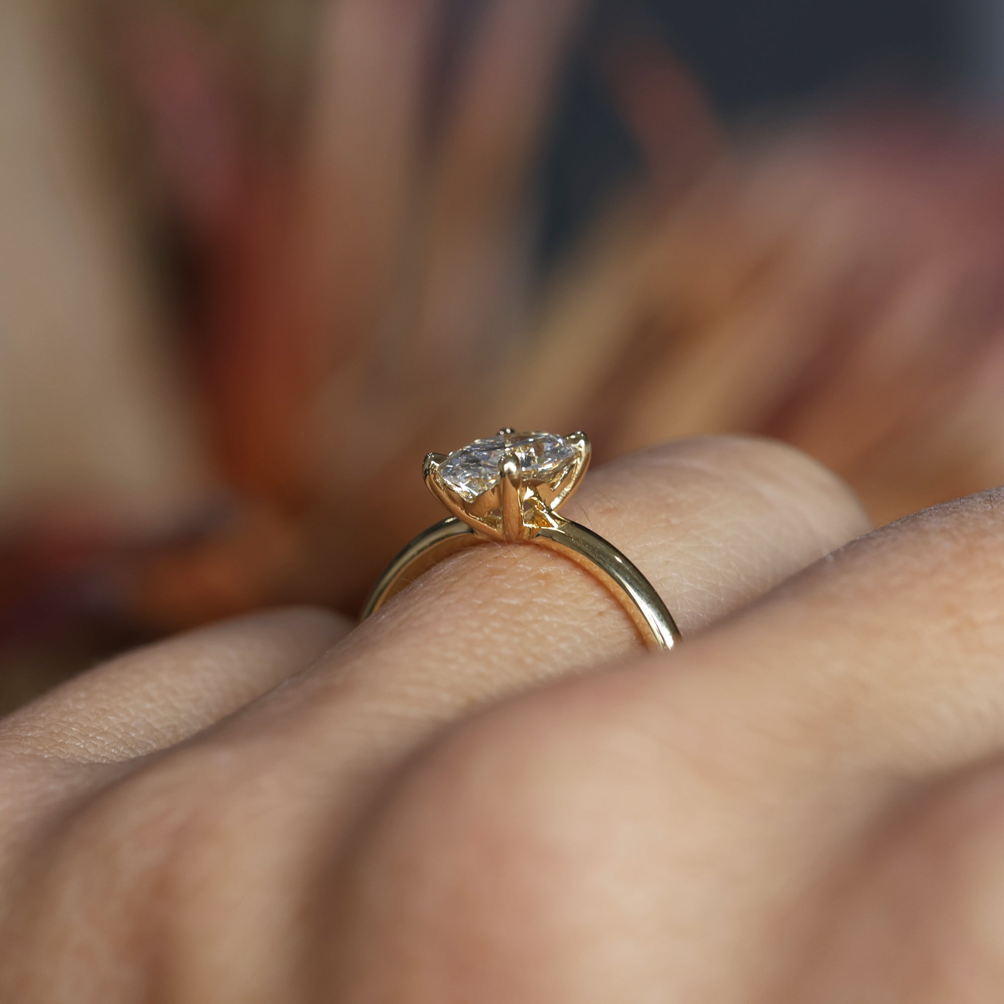 1.10 Carats Oval Shape Moissanite Solitaire Engagement Ring