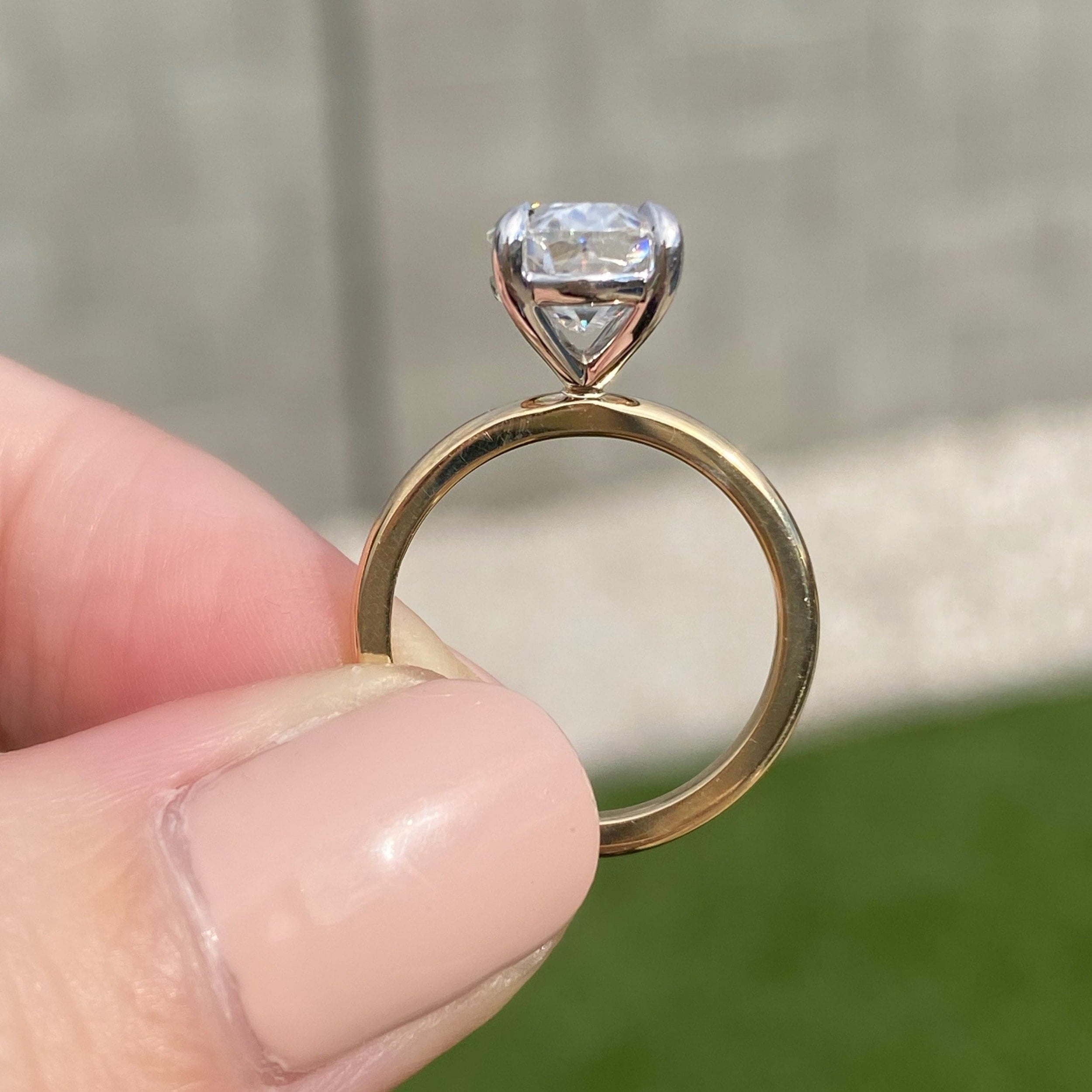 3.0 Carats Cushion Shape Moissanite Solitaire Engagement Ring