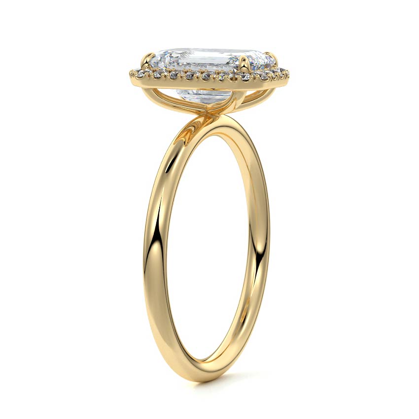 3.50 Carats Lab Grown Diamond Emerald Shape E-VS1 Halo Engagement Ring