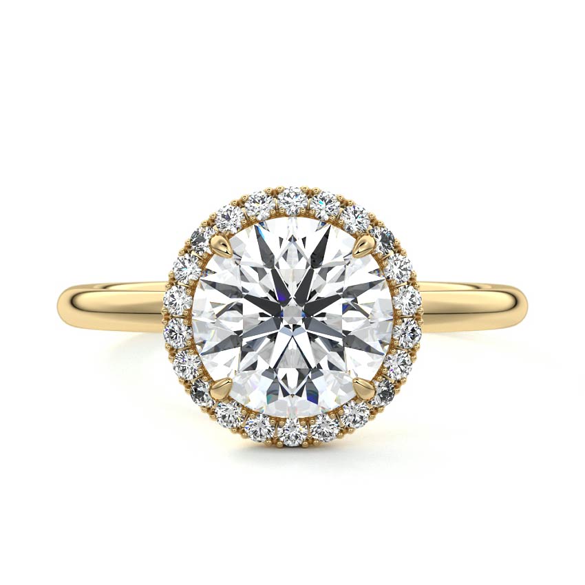 1.0 Carats Lab Grown Diamond Round Shape F-VS1 Halo Engagement Ring