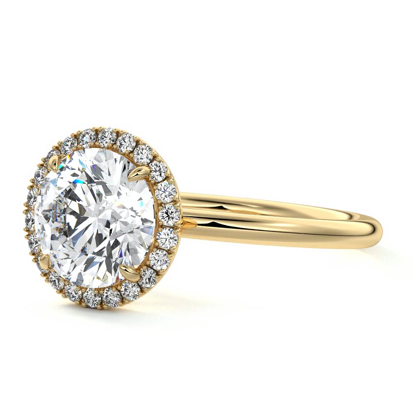 1.0 Carats Lab Grown Diamond Round Shape F-VS1 Halo Engagement Ring