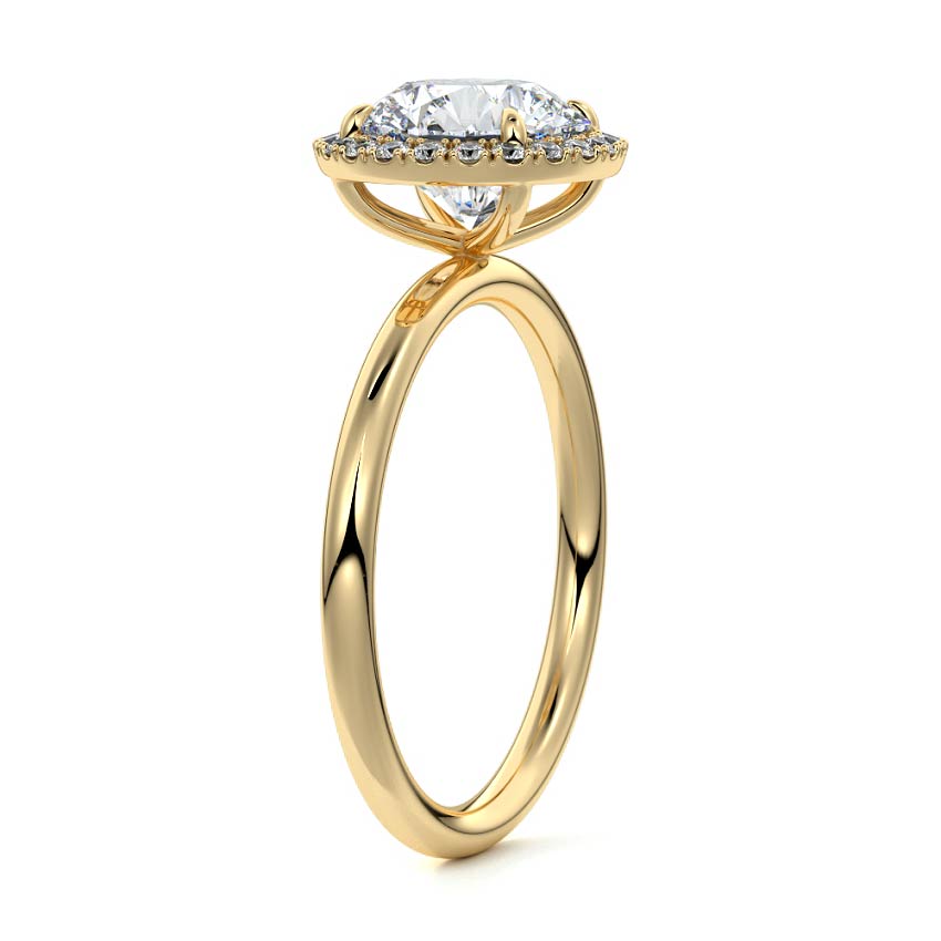 1.0 Carats Lab Grown Diamond Round Shape F-VS1 Halo Engagement Ring