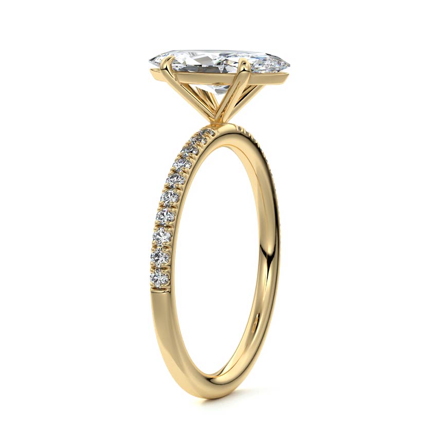 2.50 Carats Lab Grown Diamond Marquise Shape E-VS1 Pave Engagement Ring